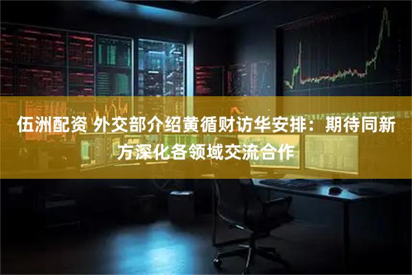 伍洲配资 外交部介绍黄循财访华安排：期待同新方深化各领域交流合作