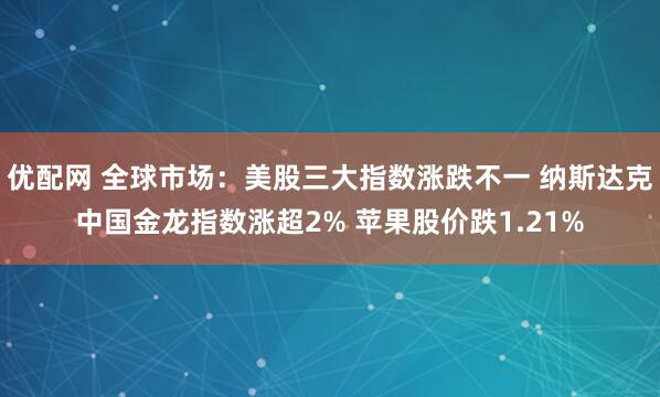 优配网 全球市场：美股三大指数涨跌不一 纳斯达克中国金龙指数涨超2% 苹果股价跌1.21%